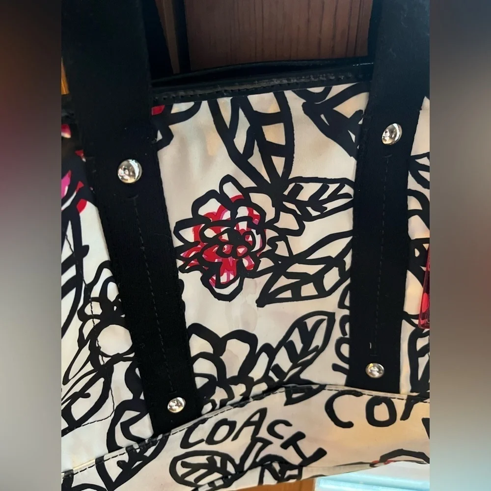 Coach Poppy Graffiti Shoulder Tote - Picture 12 of 13
